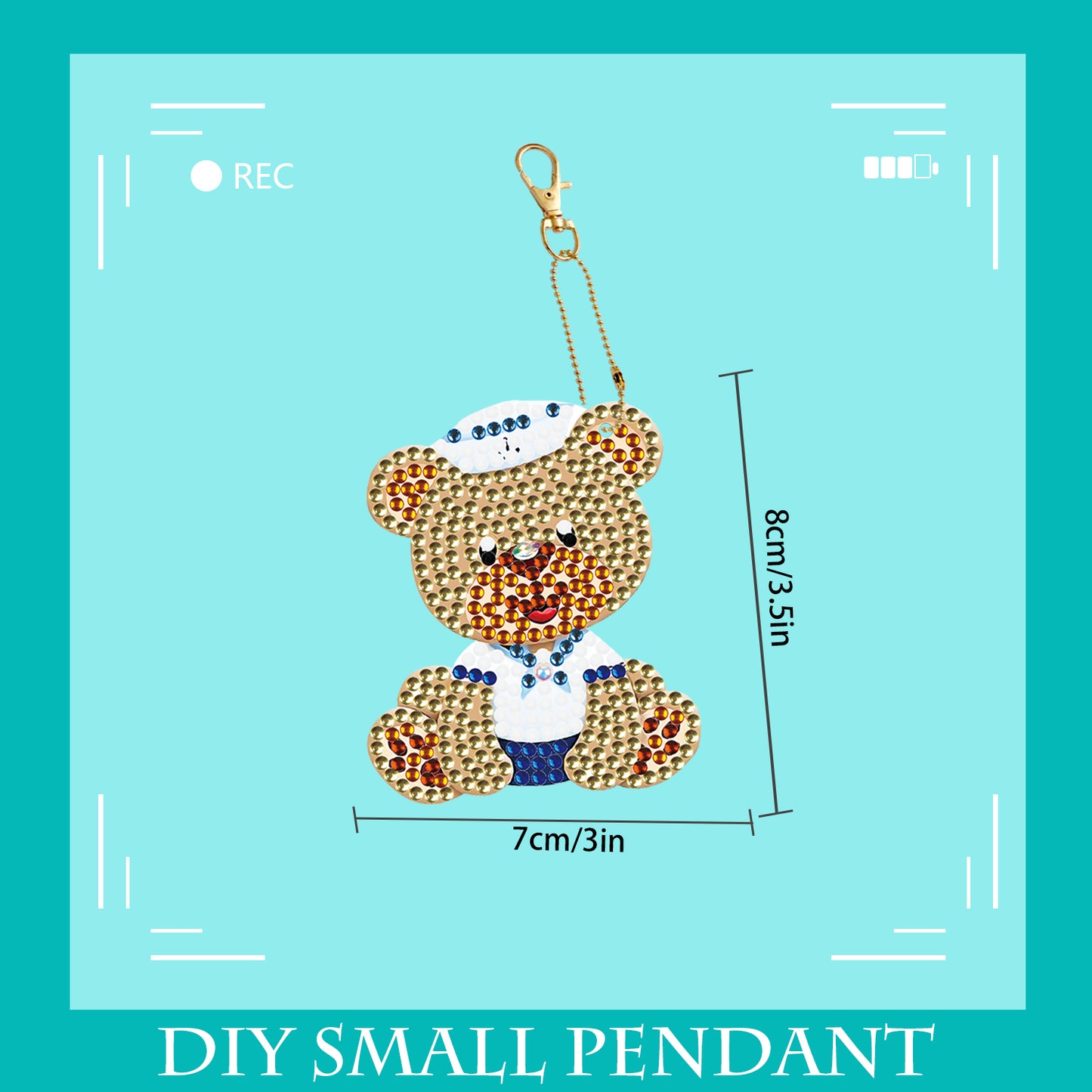 DIY keychain | Bear | Double-sided | Five Piece Set