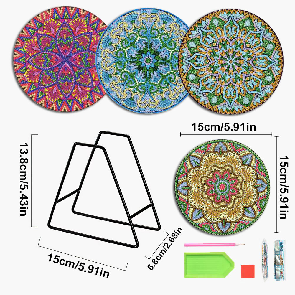 4PCS Diamond Painting Placemats Dish Mats | Mandala