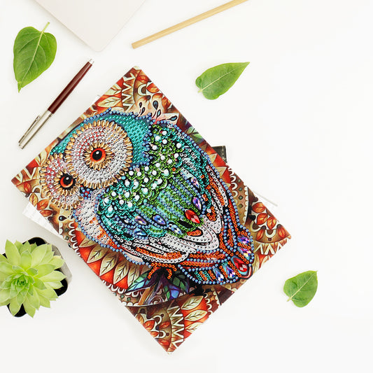 A5 5D Notebook DIY Part Special Shape Rhinestone Diary Book | Owl