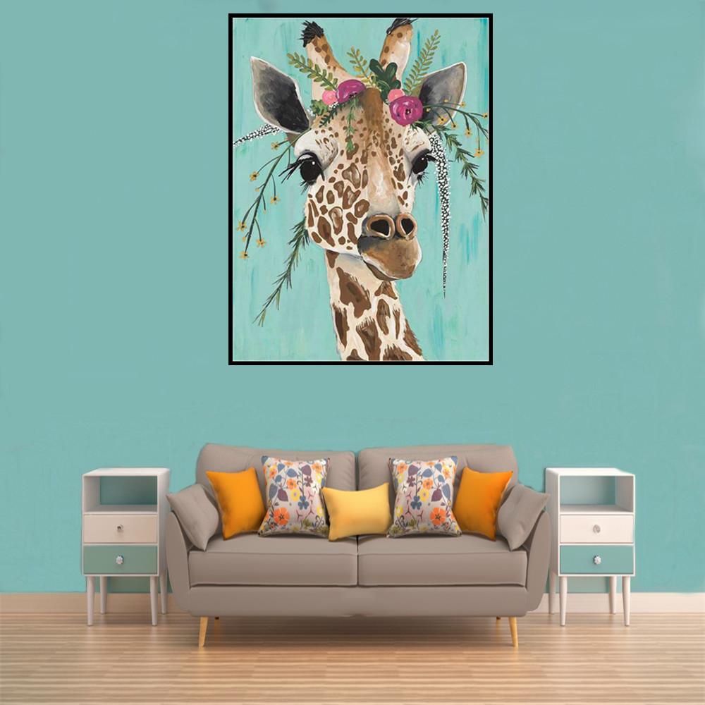 Girafe | Kits complets de peinture au diamant rond 