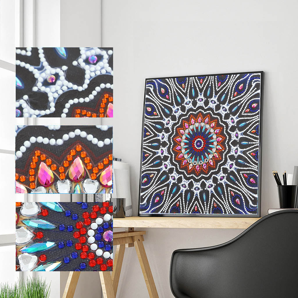 Abstract Art Mandala Flower | Luminous Diamond Painting Kits