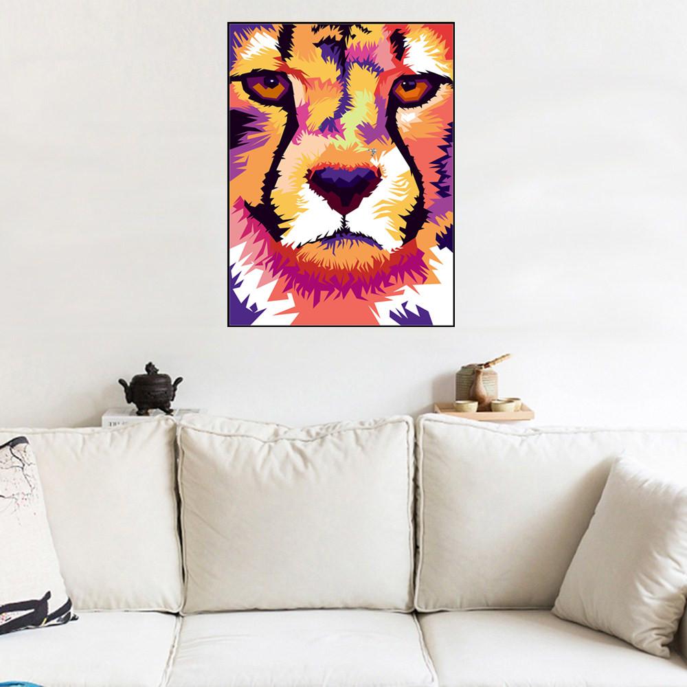 lion | Kits complets de peinture au diamant rond 