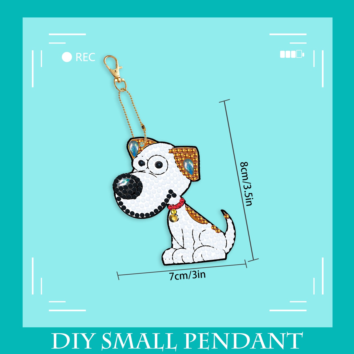 DIY keychain | Dog | Double-sided | Five Piece Set