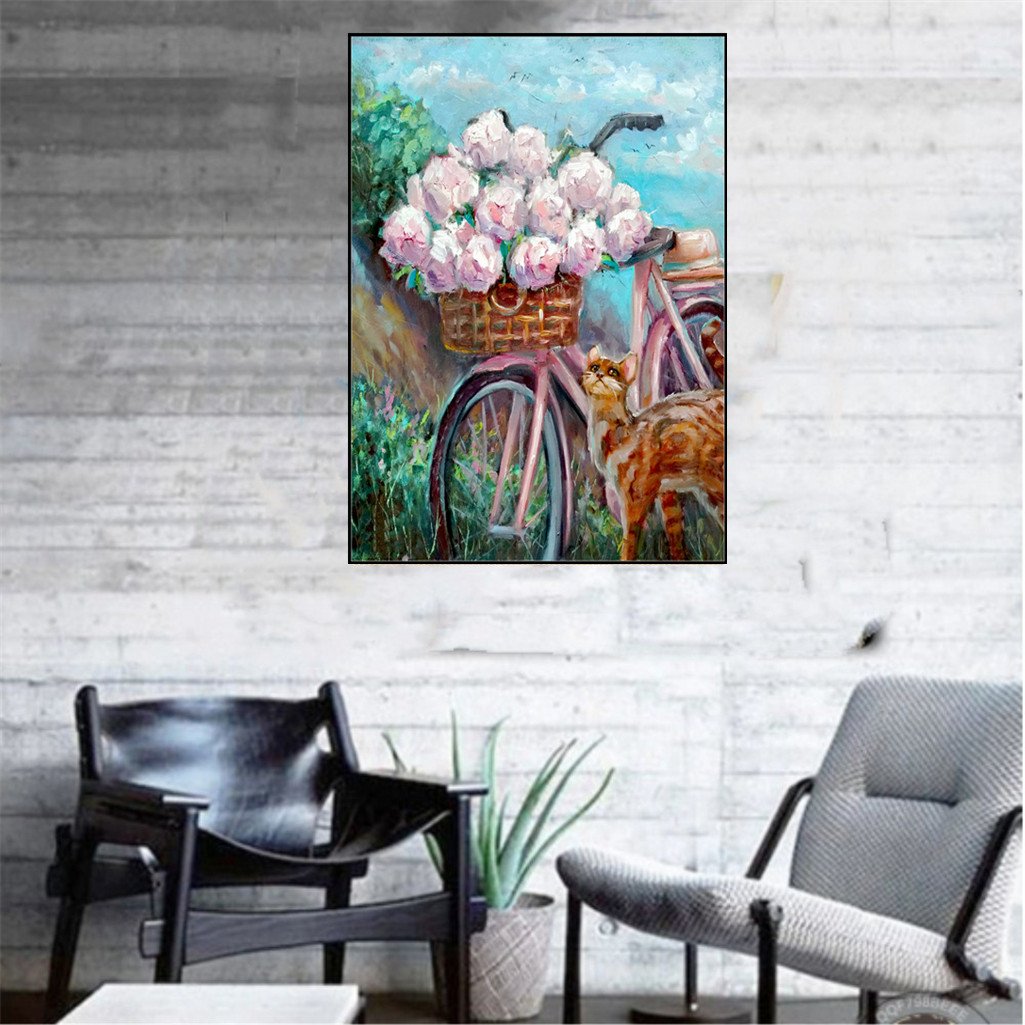 Bicycle and flower | Full Round Diamond Painting Kitsswan