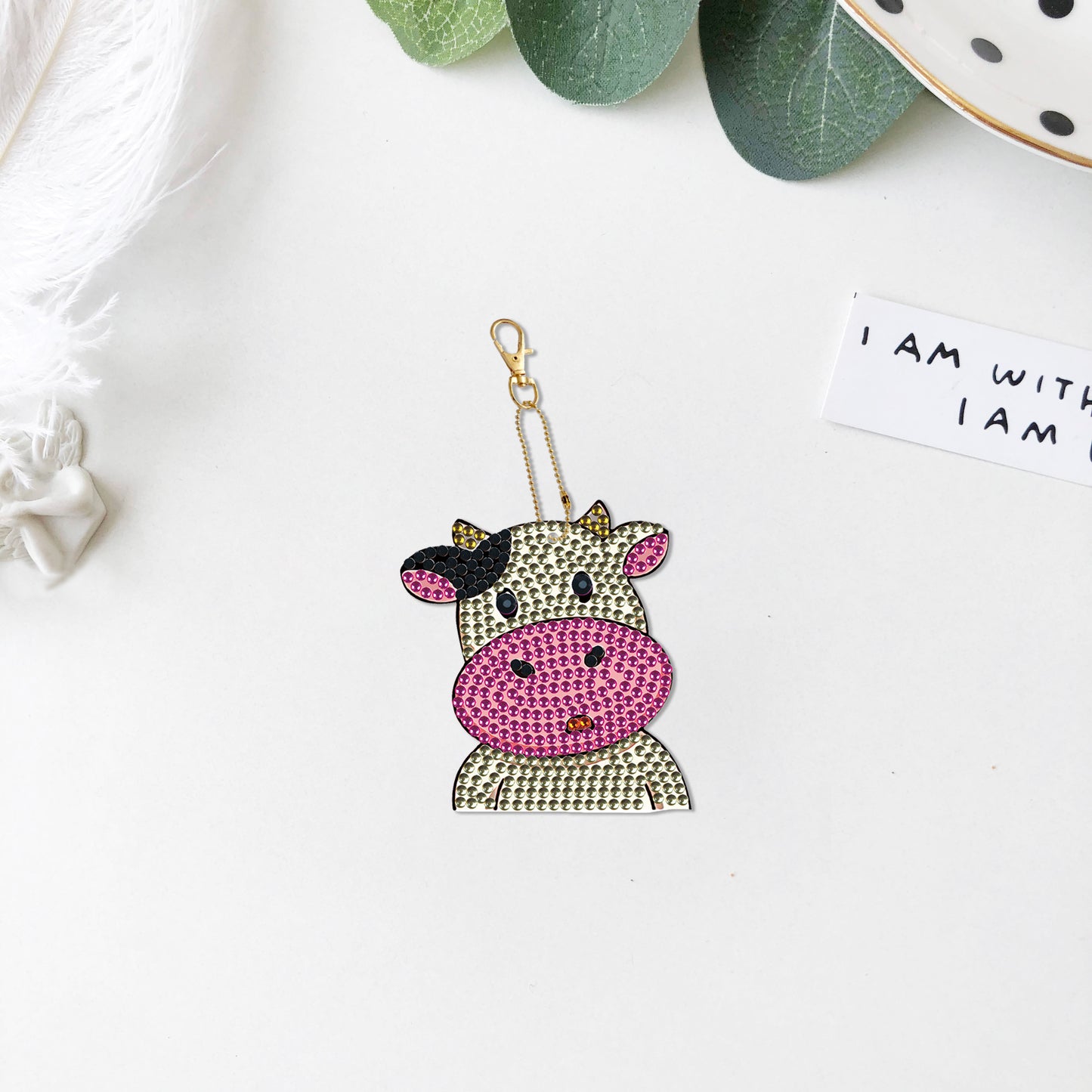 DIY keychain | Cow | Double-sided | Five Piece Set