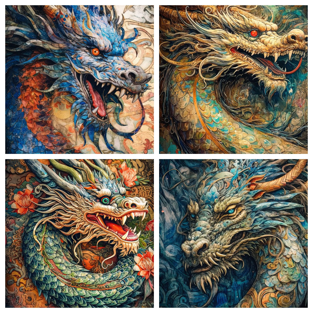 Full Round/Square Diamond Painting Kits | Dragon