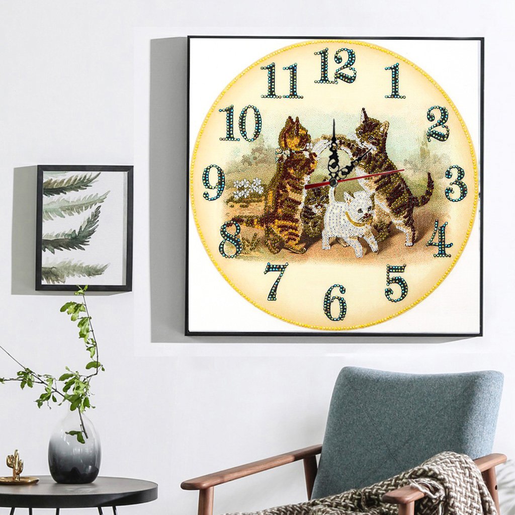 Cat Clock | Special Shaped Diamond Painting Kits