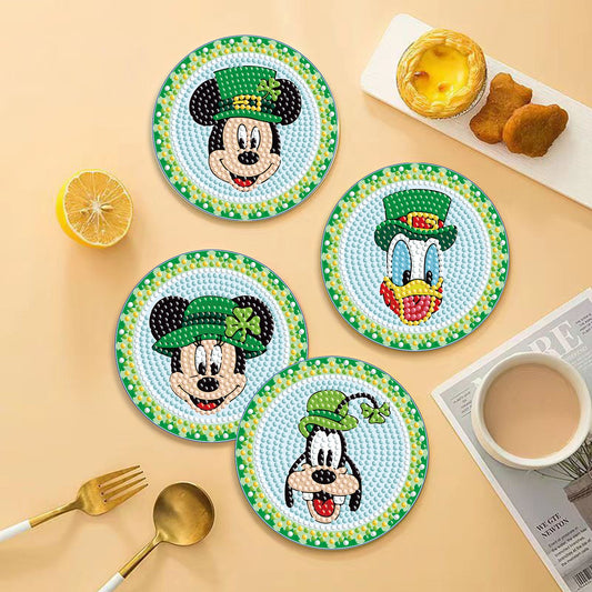 5 pcs set DIY Special Shaped Diamond Painting Coaster | Mickey