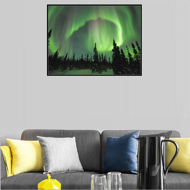 Green aurora | Full Round Diamond Painting Kits