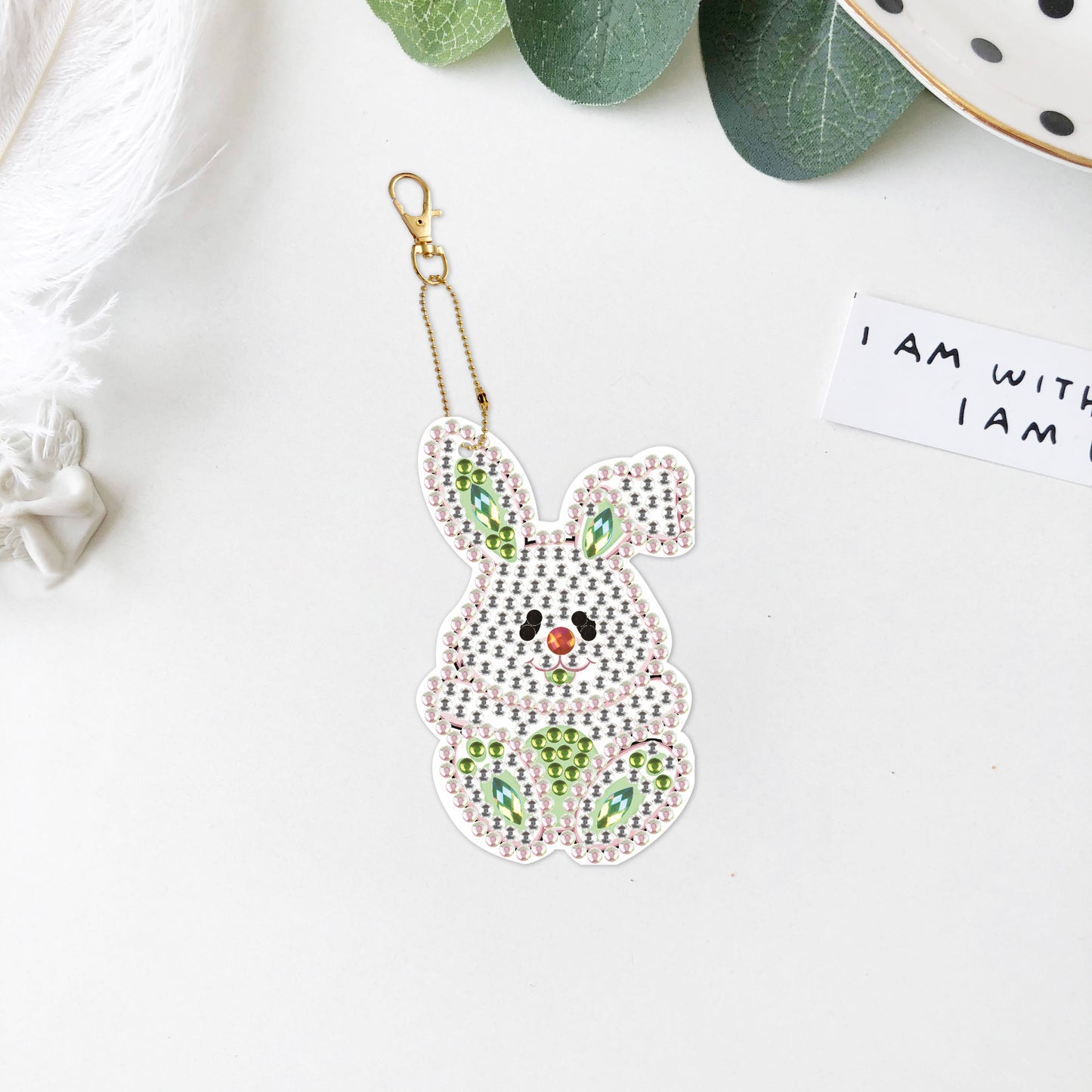 DIY keychain | Rabbit | Double-sided | Five Piece Set