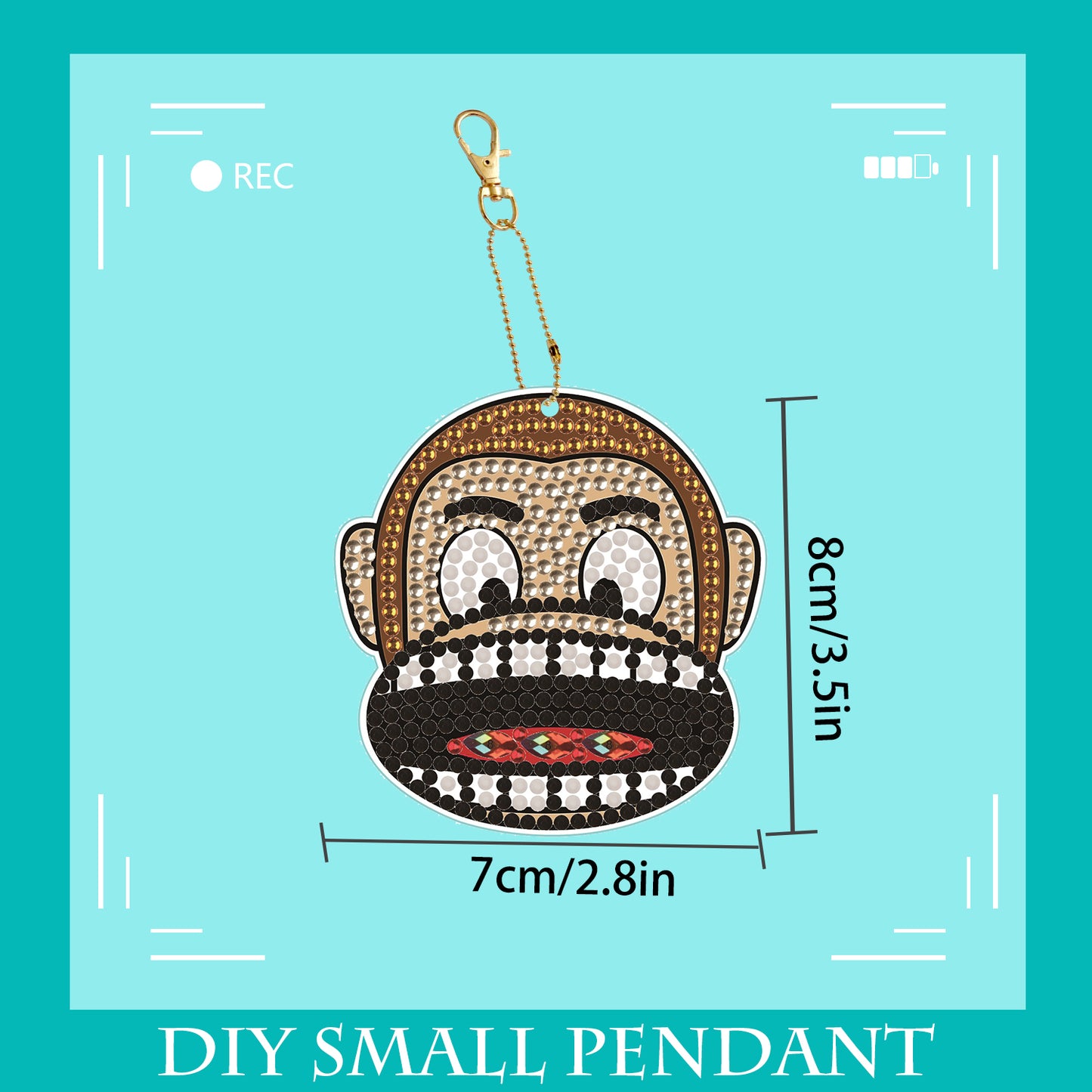 DIY keychain | Monkey | Double-sided | Five Piece Set