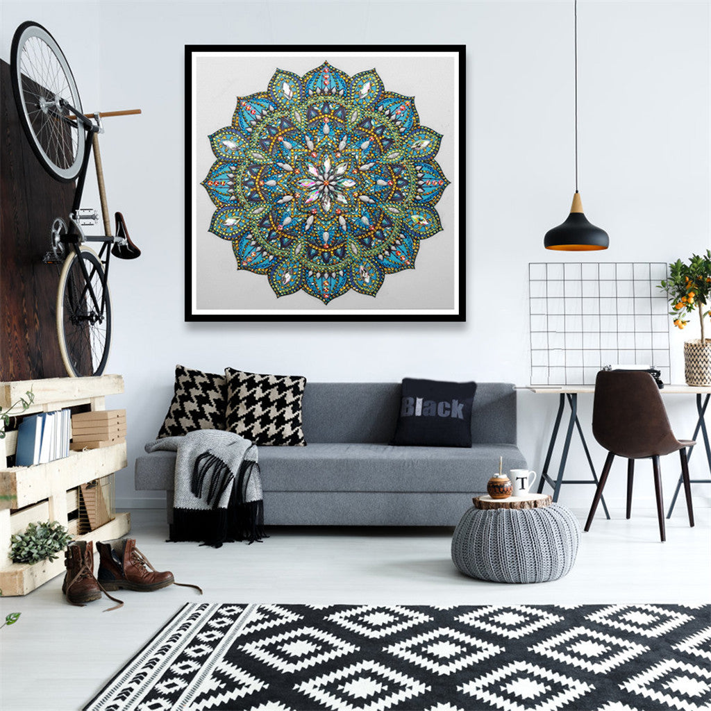 Mandala Abstract Art Flower  | Crystal Rhinestone  | Full Round Diamond Painting Kits