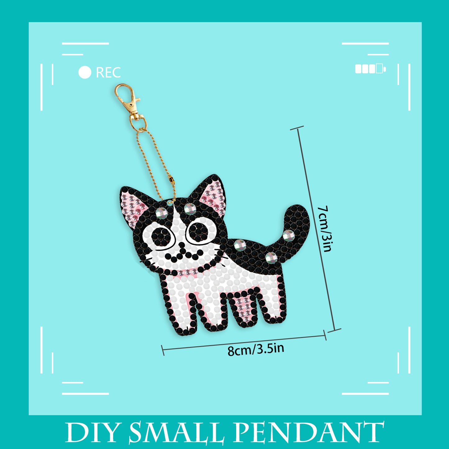 DIY keychain | Cat | Double-sided | Five Piece Set