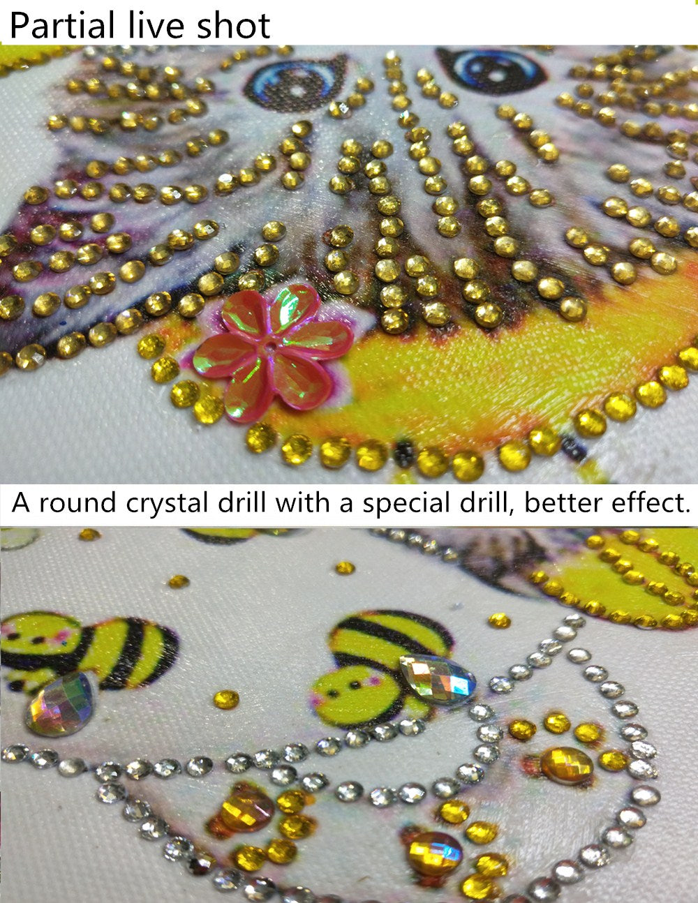 Chat | Kits de peinture au diamant de forme spéciale