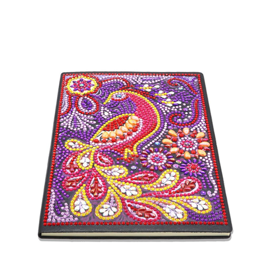 A5 5D Notebook DIY Part Special Shape Rhinestone Diary Book | Peacock