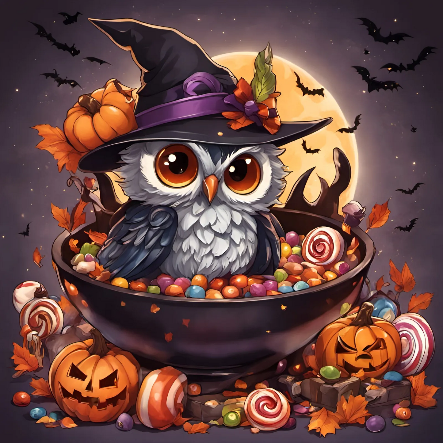 AB Diamond Painting  |  Halloween Owl