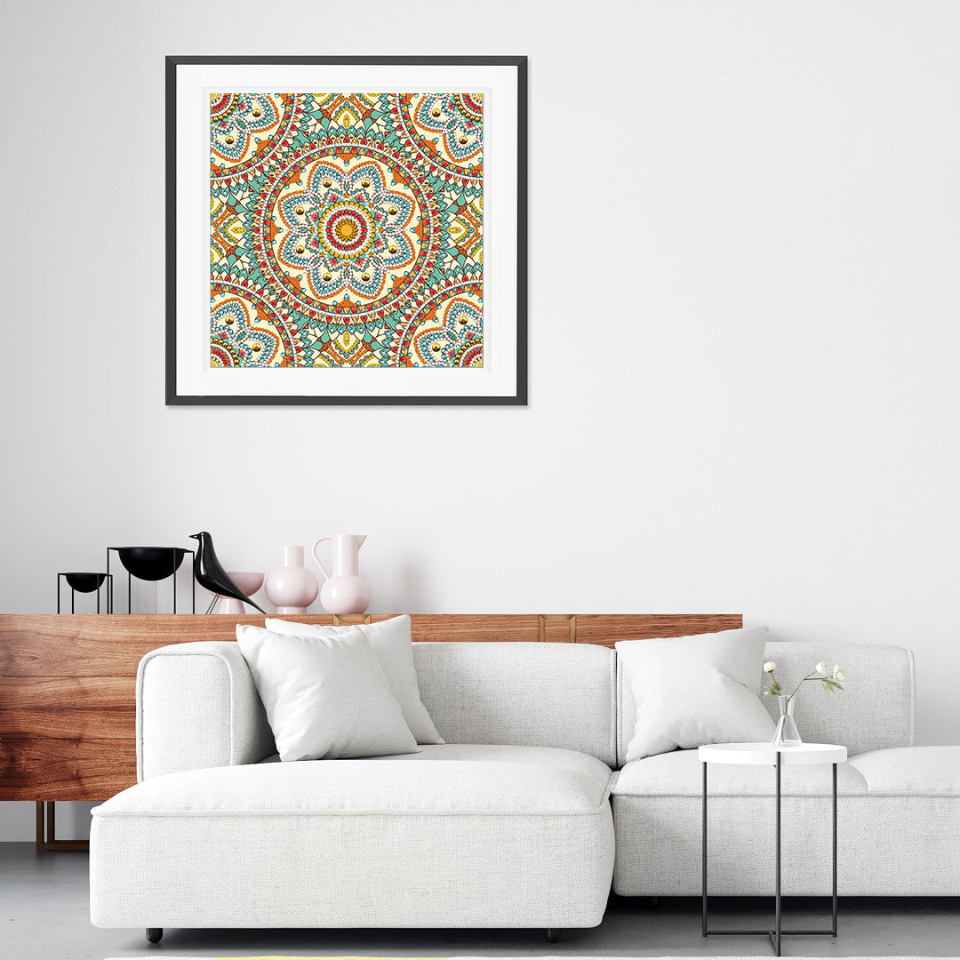 Abstract Art Mandala Flower | Luminous Diamond Painting Kits