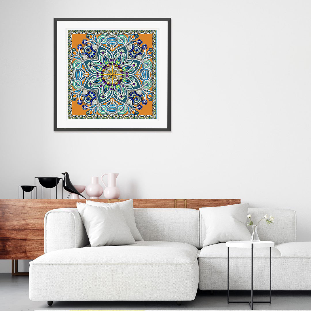 Abstract Art Mandala Flower | Luminous Diamond Painting Kits