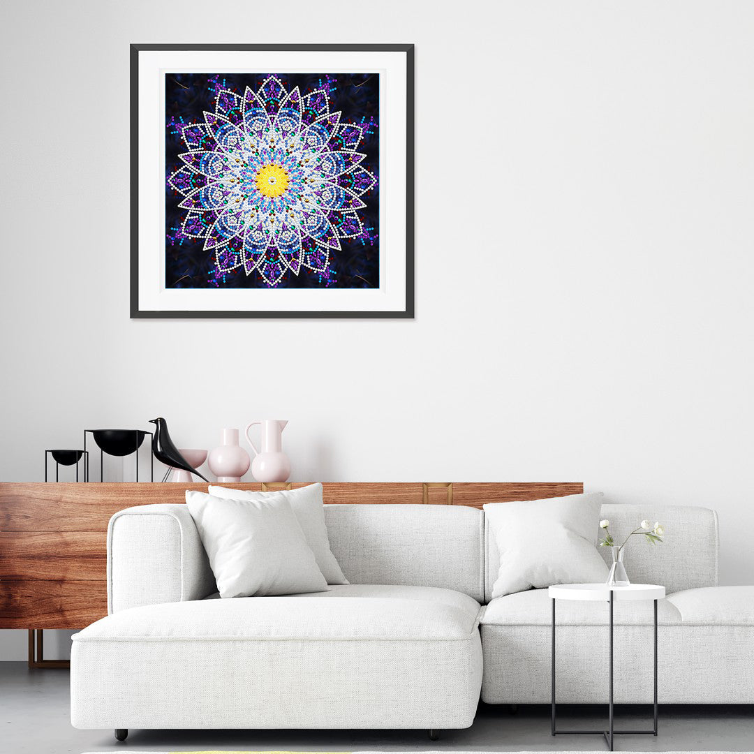 Abstract Art Mandala Flower | Luminous Diamond Painting Kits