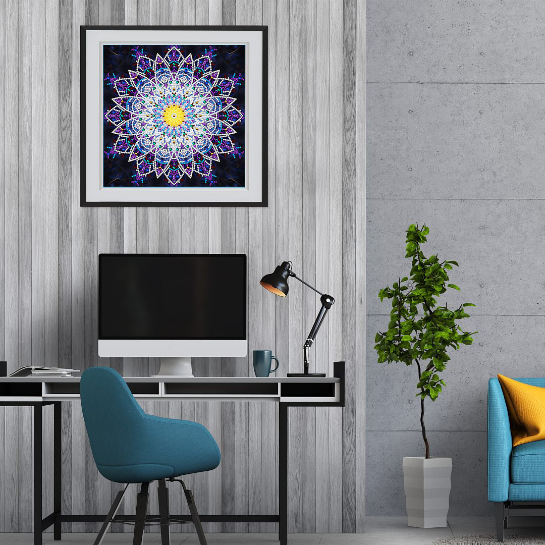 Abstract Art Mandala Flower | Luminous Diamond Painting Kits