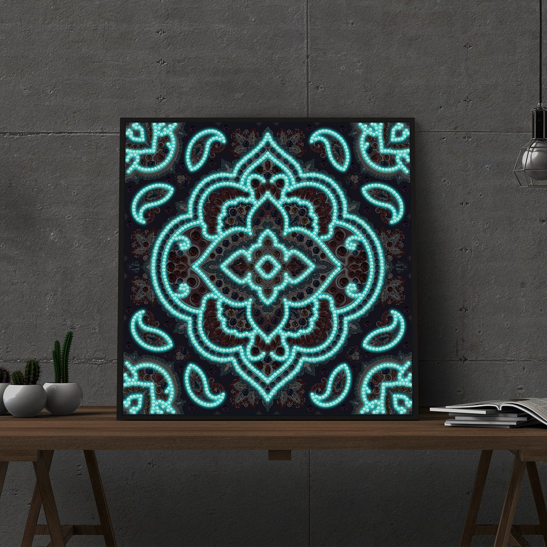 Abstract Art Mandala Flower | Luminous Diamond Painting Kits