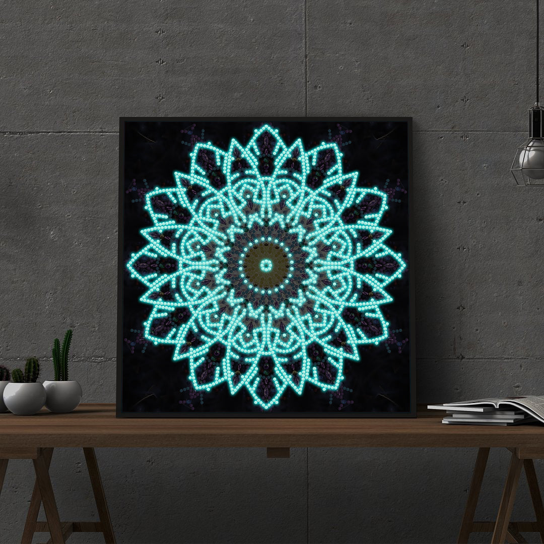 Abstract Art Mandala Flower | Luminous Diamond Painting Kits