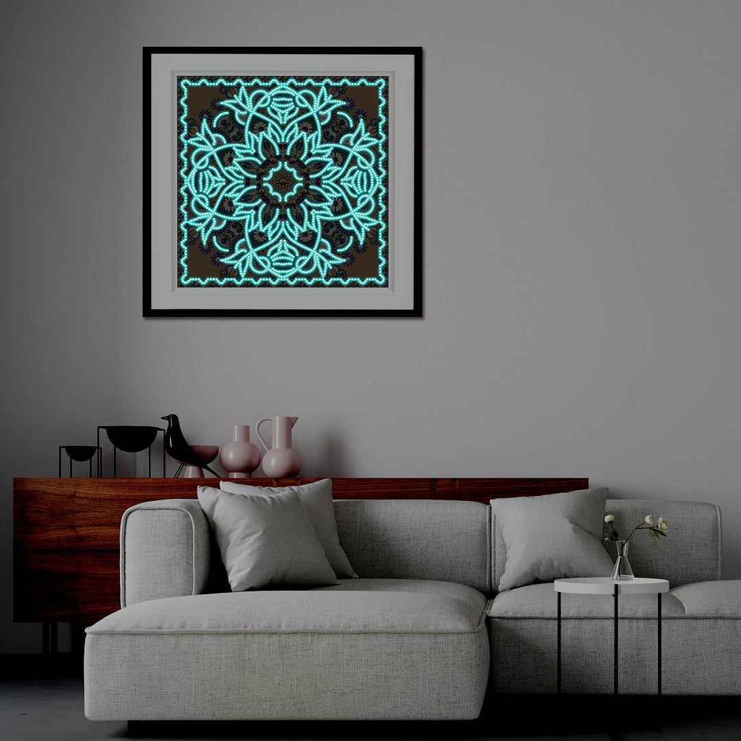 Abstract Art Mandala Flower | Luminous Diamond Painting Kits