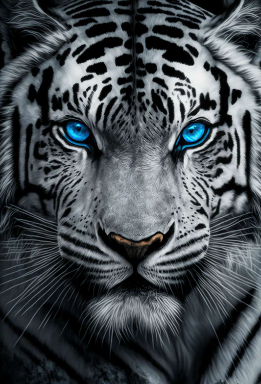 AB Diamond Painting  | Silver Tiger