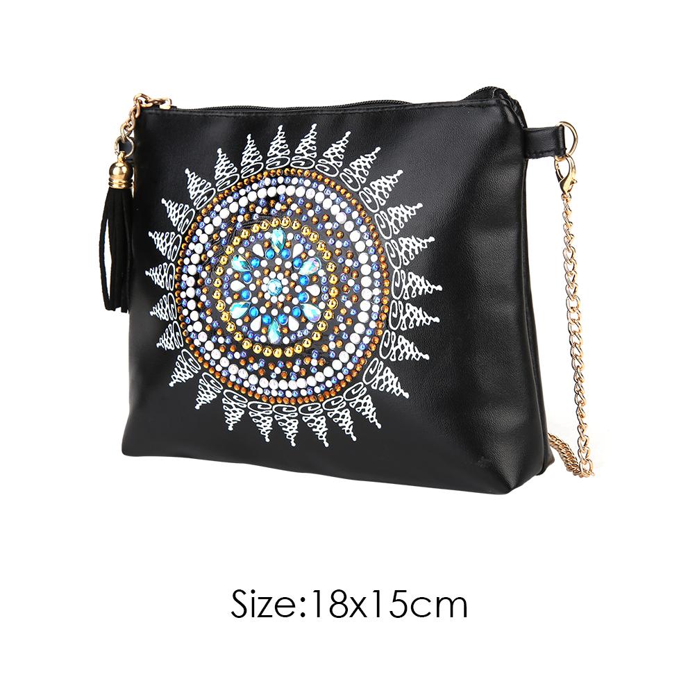 DIY Mandala shaped diamond painting one-shoulder chain lady bag