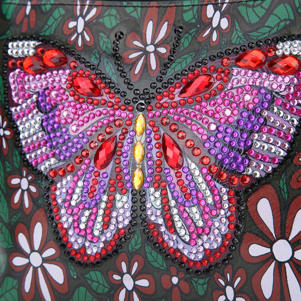 DIY papillon en forme de diamant peinture une épaule sac de dame de la chaîne