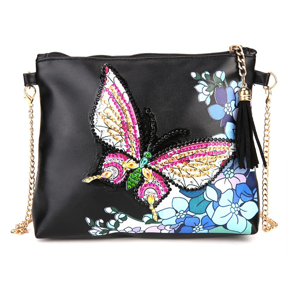 DIY butterfly shaped diamond painting one-shoulder chain lady bag