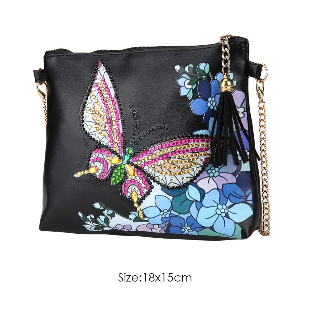 DIY butterfly shaped diamond painting one-shoulder chain lady bag