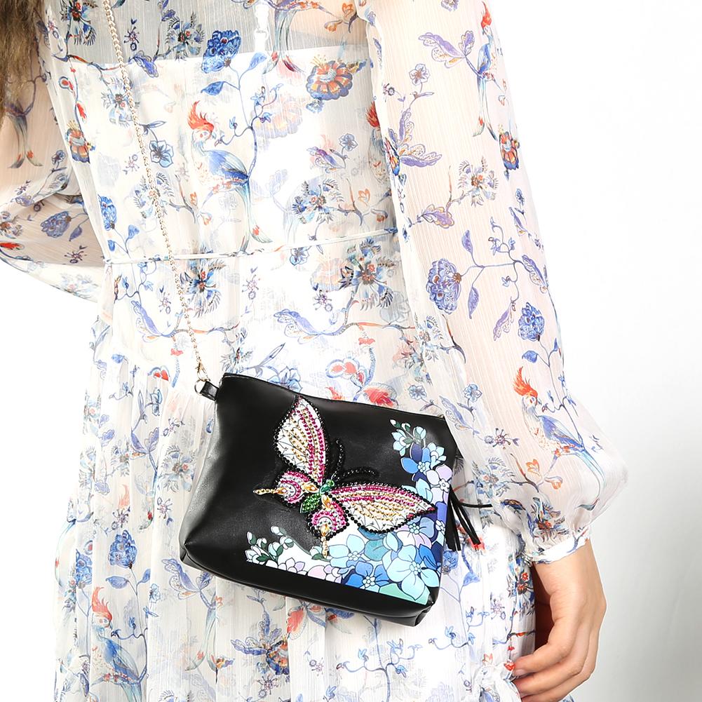 DIY butterfly shaped diamond painting one-shoulder chain lady bag