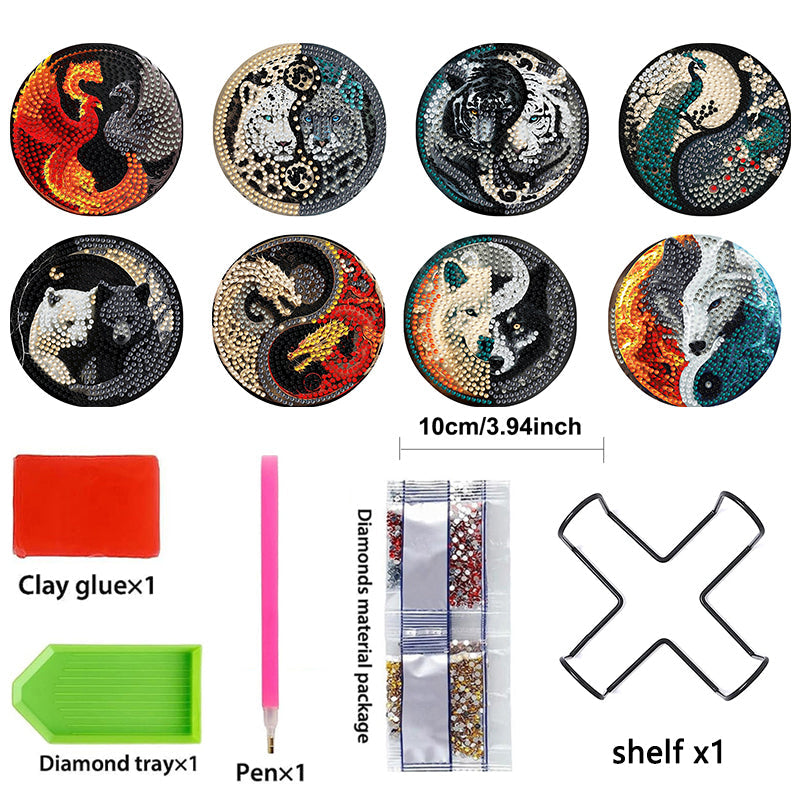 8 pcs set DIY Special Shaped Diamond Painting Coaster  | Anime (no holder)