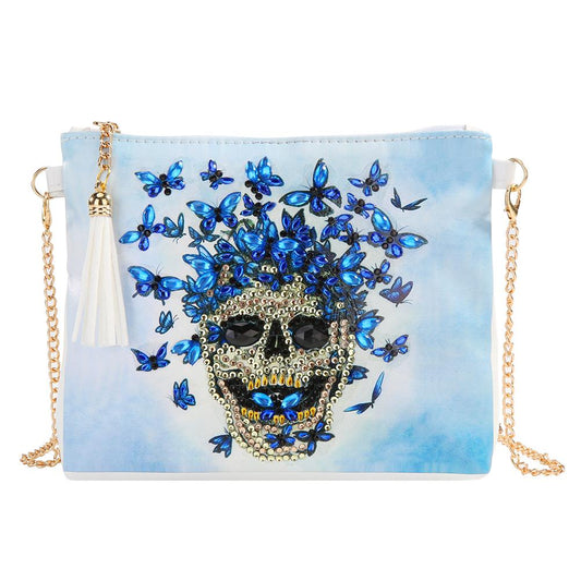 DIY Skull butterfly shaped diamond painting one-shoulder chain lady bag