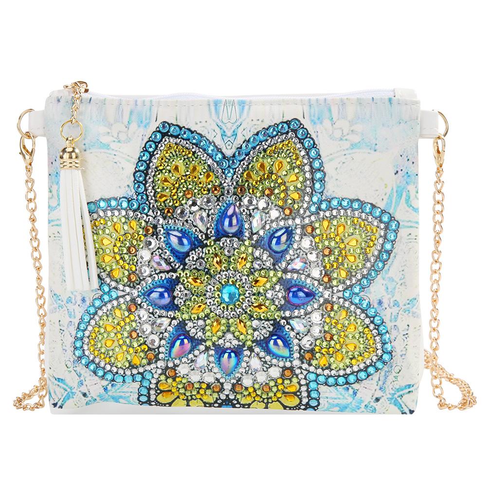 DIY Mandala shaped diamond painting one-shoulder chain lady bag