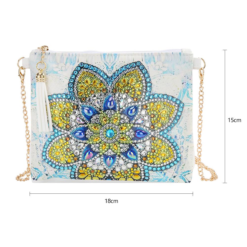 DIY Mandala shaped diamond painting one-shoulder chain lady bag