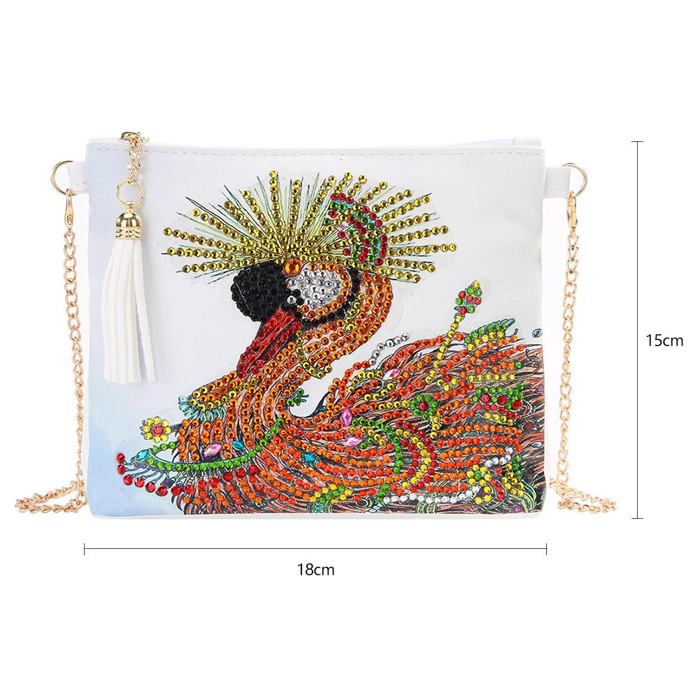 DIY swan shaped diamond painting one-shoulder chain lady bag