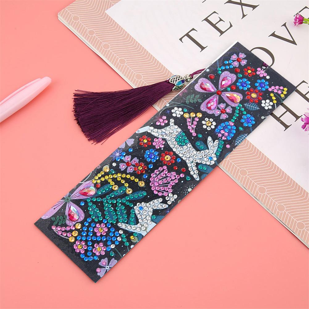 DIY Rabbit Special Shaped Diamond Painting Leather Tassel Bookmark Gifts