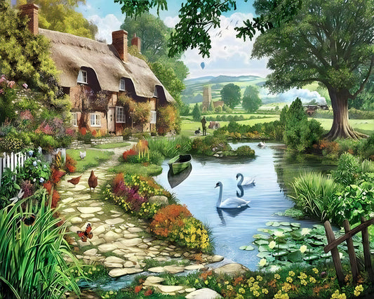 Diamond Painting Kits |  Cottage by the Lake