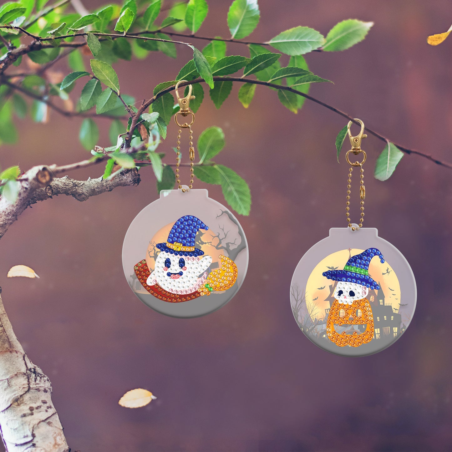 DIY keychain | Pumpkin ghost | Two Piece Set