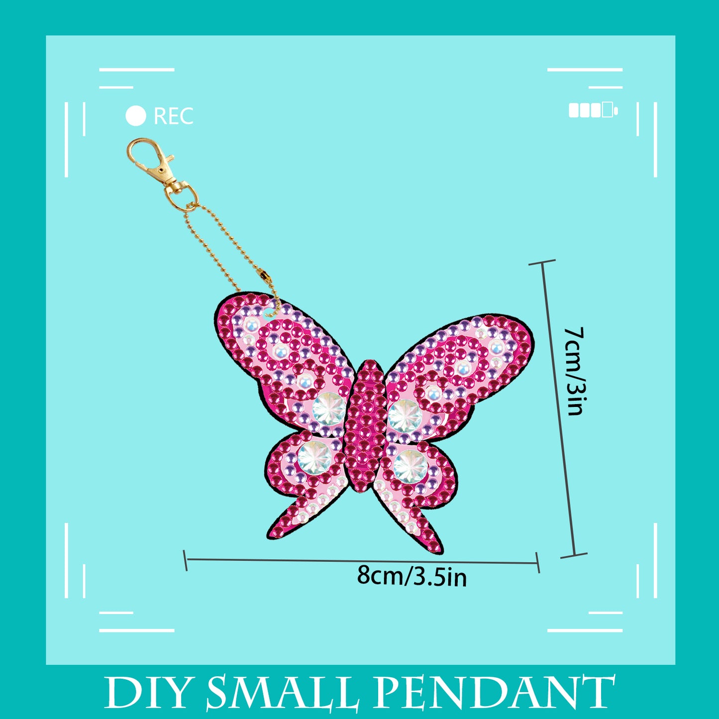 DIY keychain | Butterfly | Double-sided | Five Piece Set