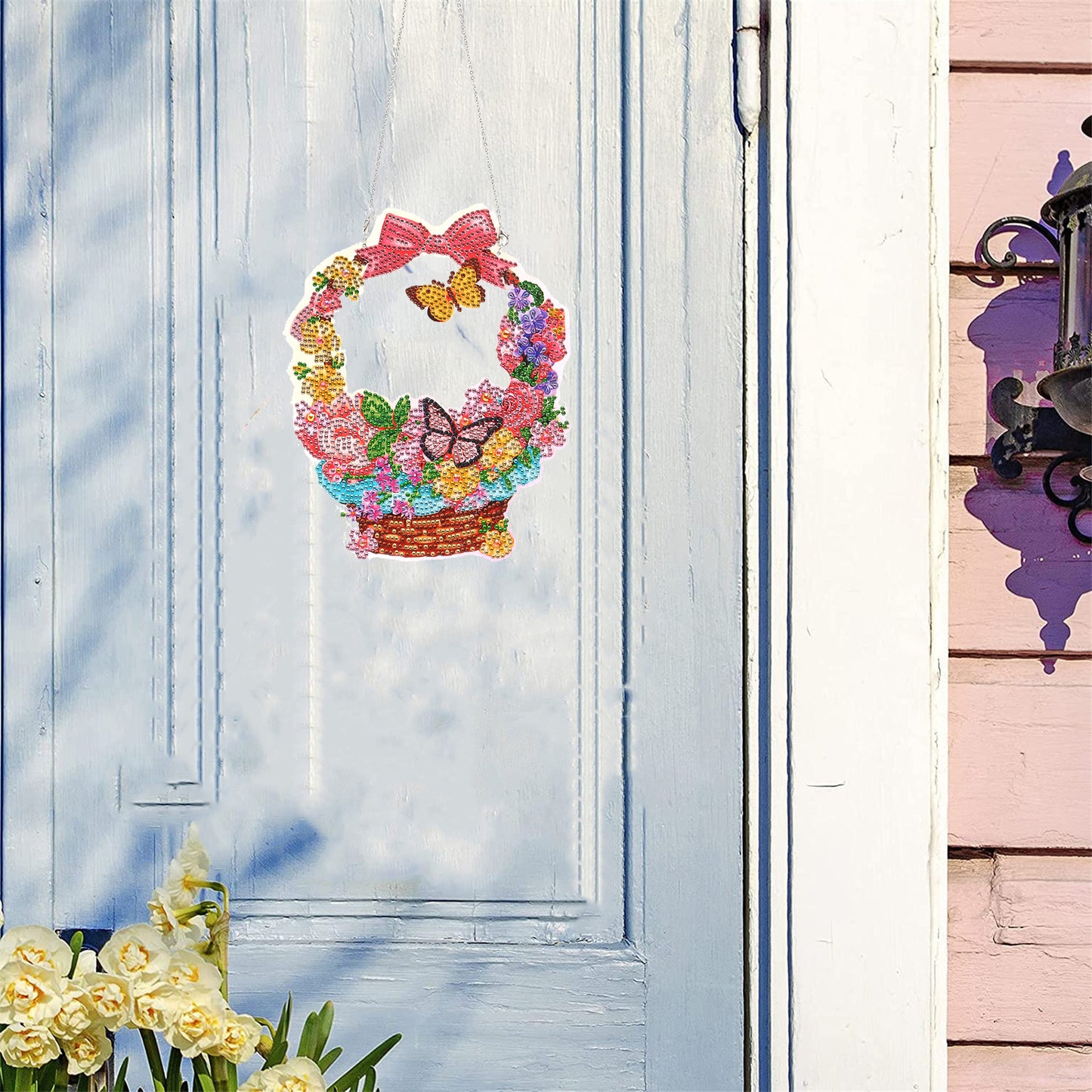 DIY Diamond Hanging Wreath Home Decor Kit | Flower Basket
