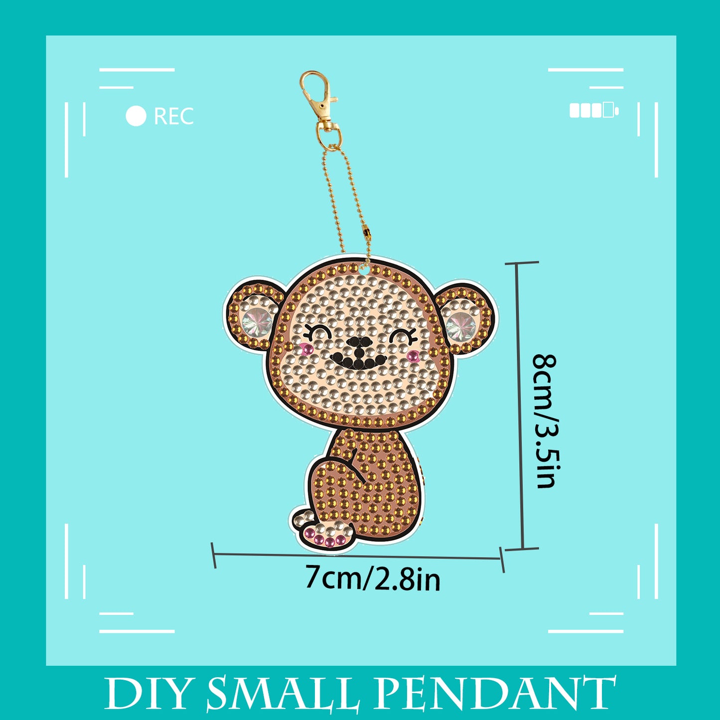 DIY keychain | Monkey | Double-sided | Five Piece Set