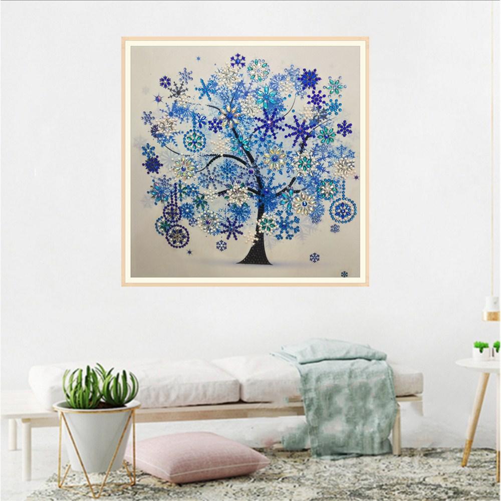 Four seasons tree winter | Special Shaped Diamond Painting Kits