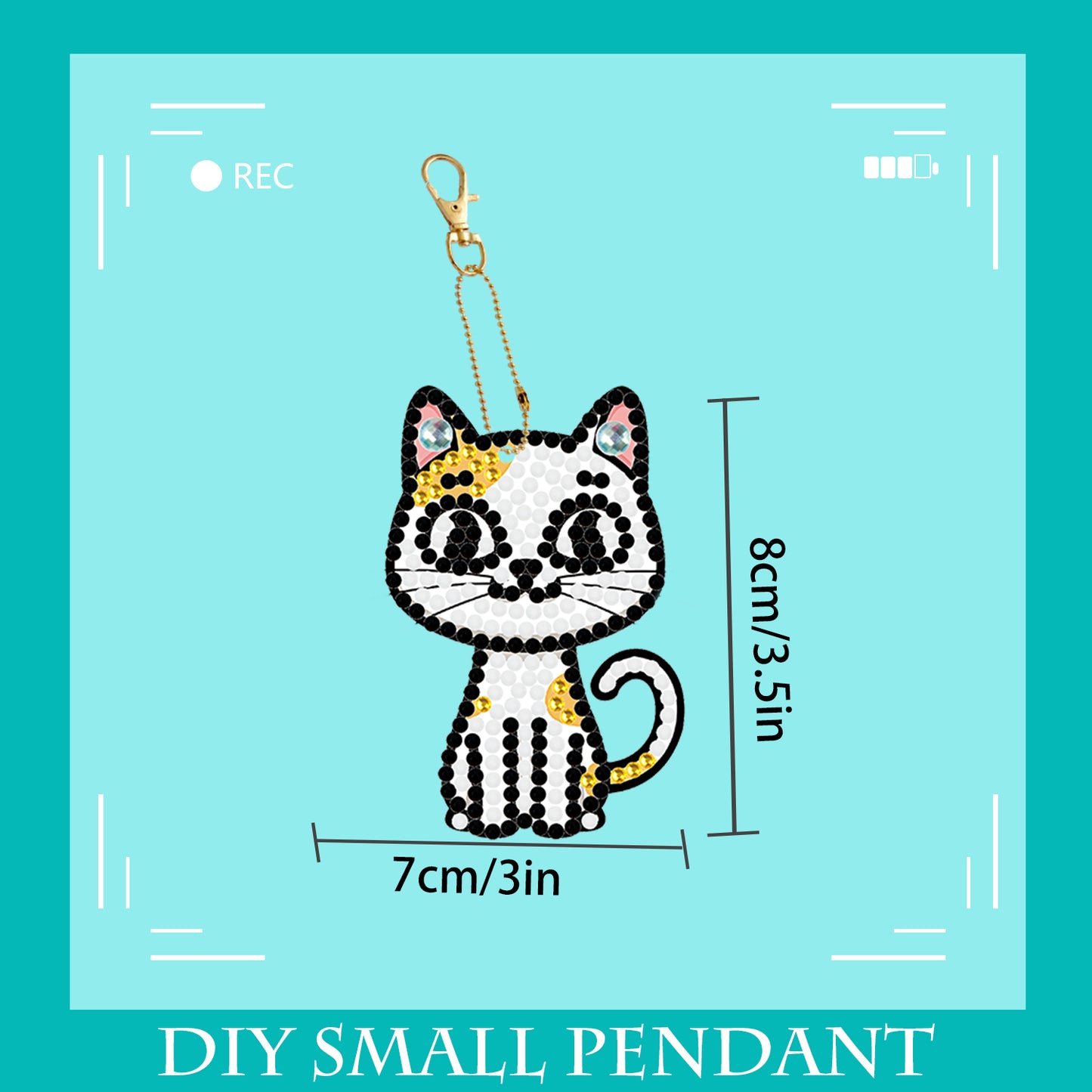 DIY keychain | Cat | Double-sided | Five Piece Set