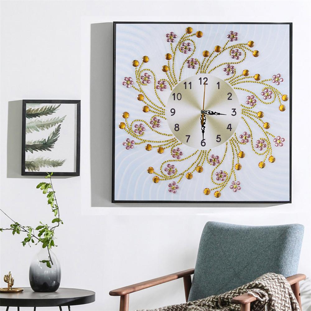 flower clock | Crystal Rhinestone  | Full Round Diamond Painting Kits