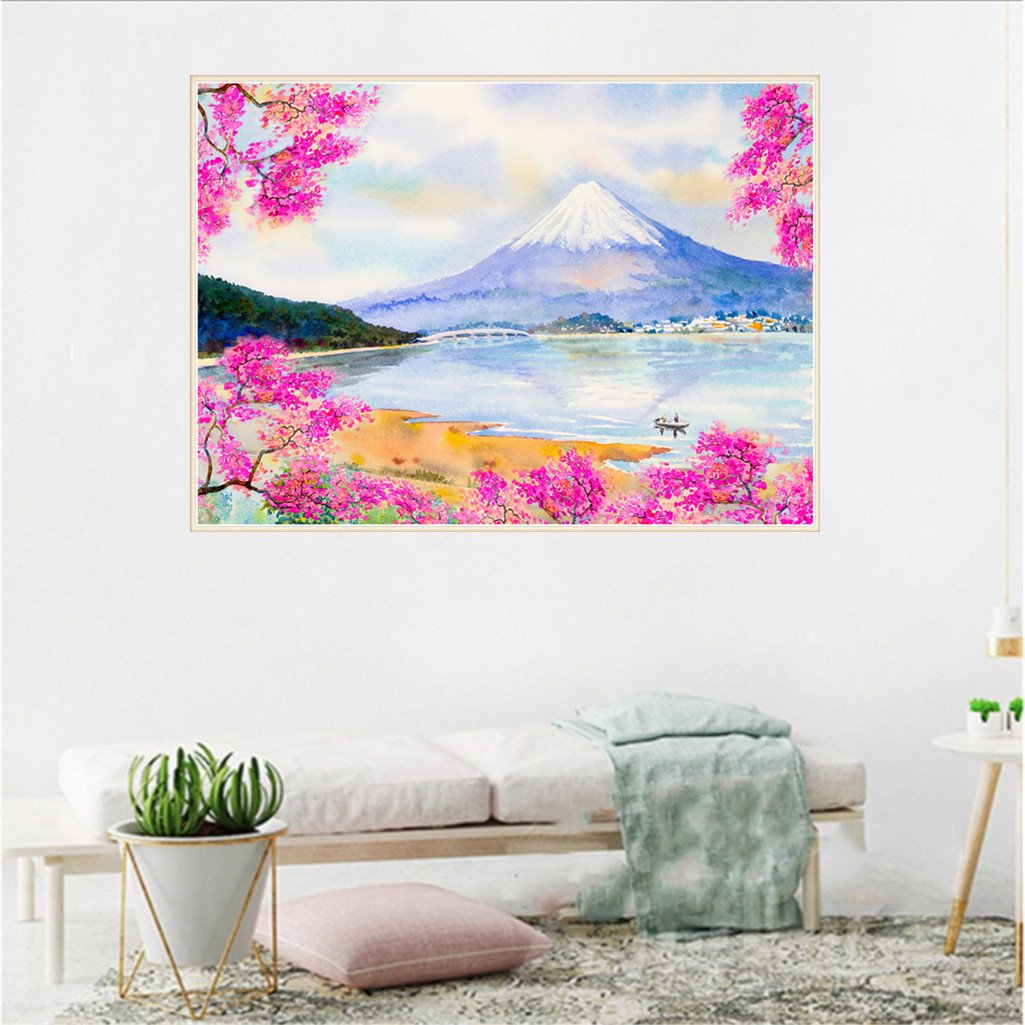 Paysage du Mont Fuji | Kits complets de peinture au diamant rond