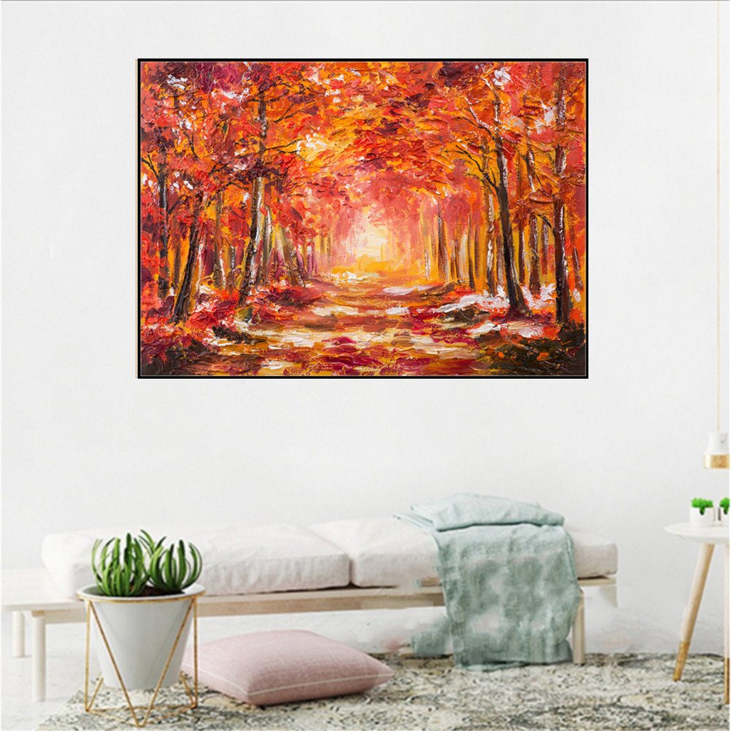 paysage forestier | Kits complets de peinture au diamant rond