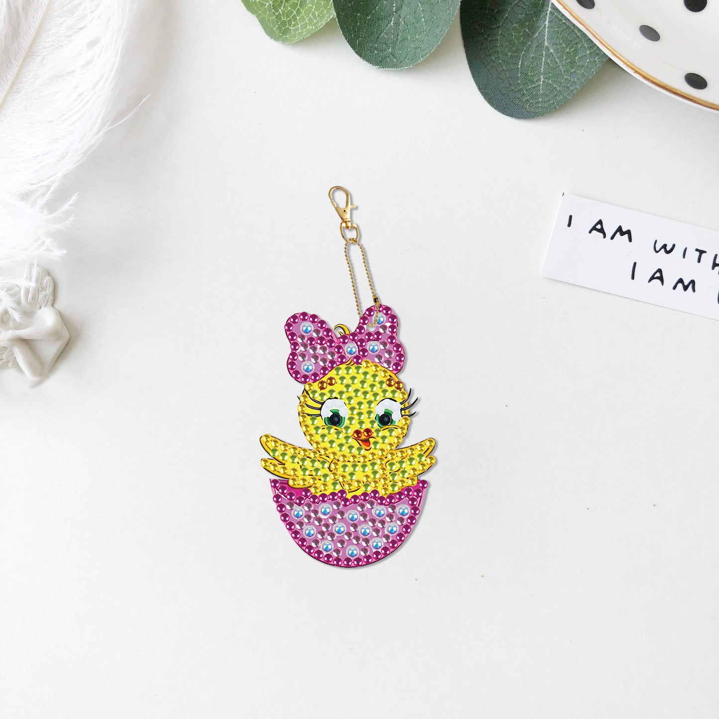 DIY keychain | Easter duck | Double-sided | Five Piece Set